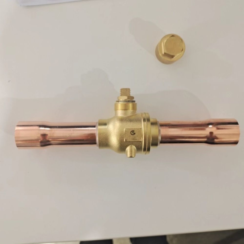 Kuningan 3/8 Pendingin katup bola Pengaturan presisi DN4 katup Dua pegangan Untuk 0 ~ 4.5 MPa