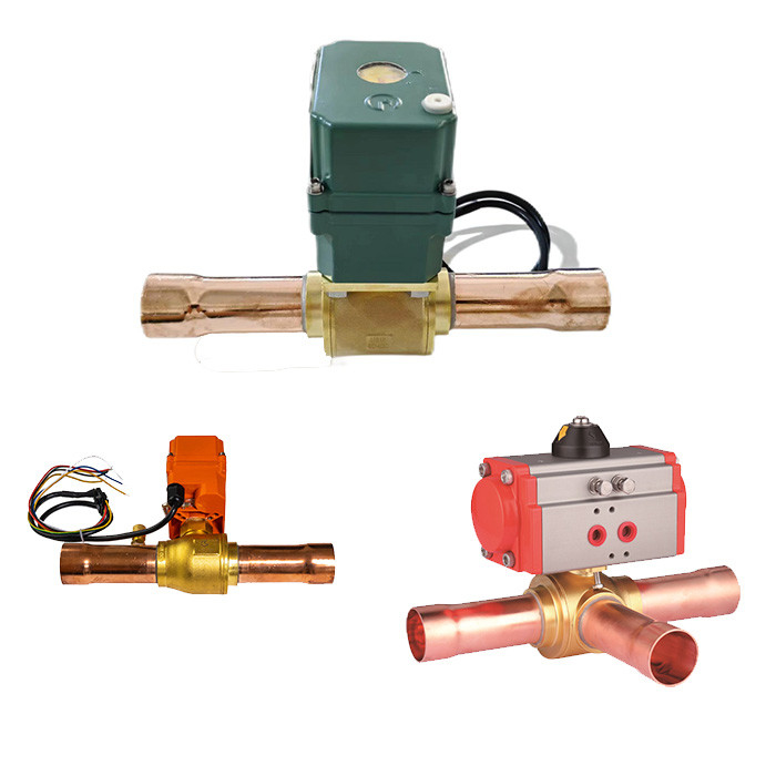 IP67 Rated Smart Electric Refrigerant Ball Valve Untuk Lingkungan yang keras Motorized 3 Way Ball Valve