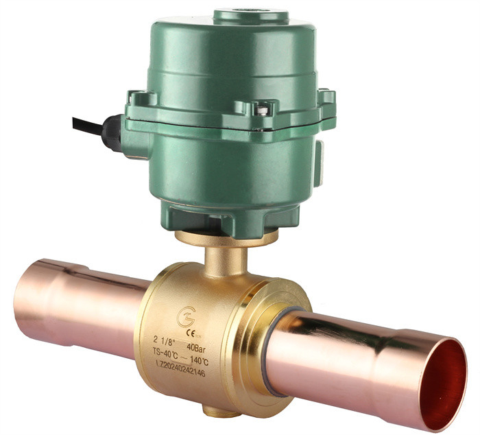 IP67 Rated Smart Electric Refrigerant Ball Valve Untuk Lingkungan yang keras Motorized 3 Way Ball Valve
