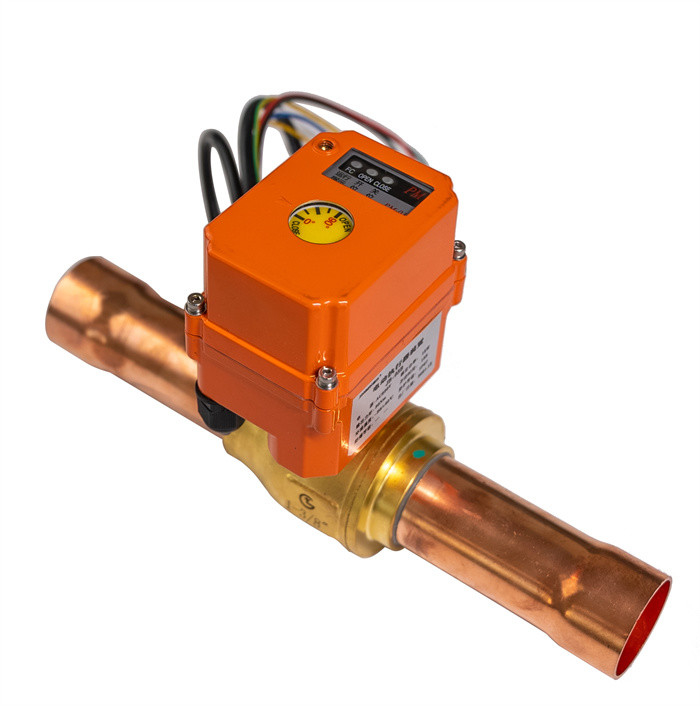 IP67 Rated Smart Electric Refrigerant Ball Valve Untuk Lingkungan yang keras Motorized 3 Way Ball Valve
