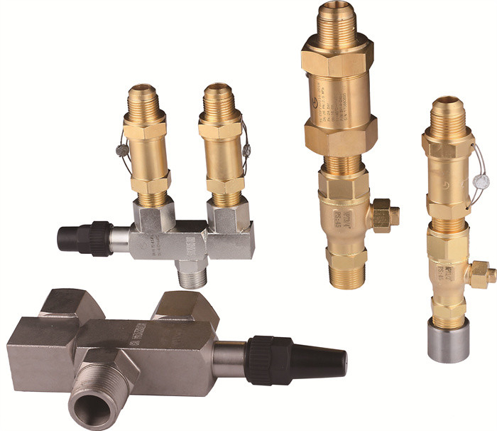 CFC HCFC HFC 3 Way Shut Off Valve untuk pendingin Rentang suhu -29°C ∼+140°C